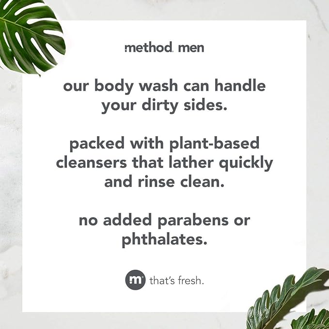 Method Men Body Wash, Sea + Surf, Paraben and Phthalate Free, 18 fl oz (Pack of 2)