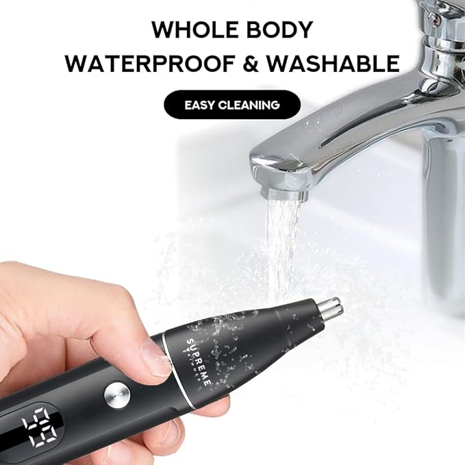 Supreme Trimmer All-in-One Waterproof Multigroomer for Men | Beard, Body, Pubic & Nose Hair Trimmer Kit | No-Nick LCD Grooming Clippers, Rechargeable Full Body Shaver | SMG3030