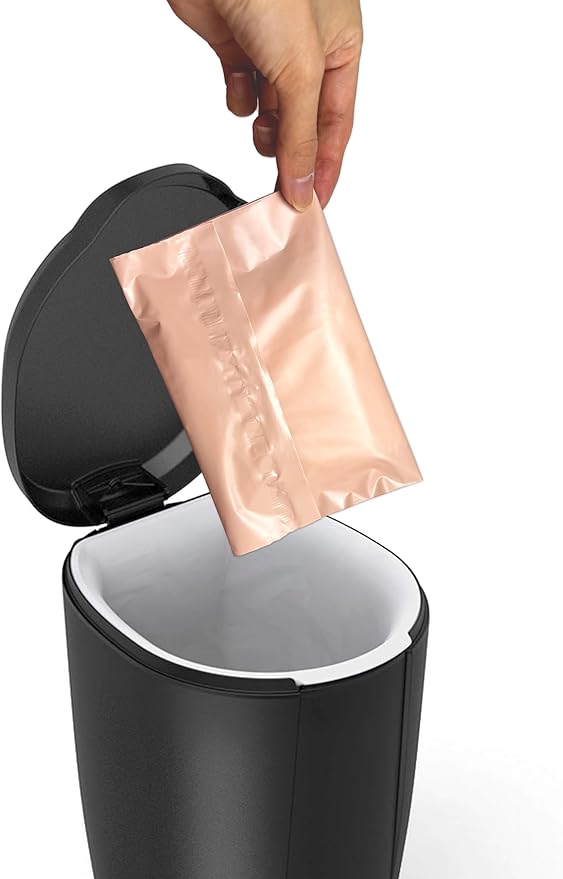 Disposable Sanitary Bags, 100 Pcs, Pink, Self-sealing, Odor-proof, Rectangular, Plastic, 10" x 6" Bags for Feminine Hygiene, Personal Waste, or Pet Waste