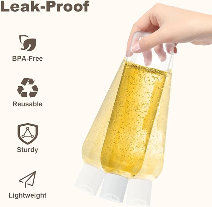 20 Pack 8 oz Clear Plastic Bottles with White Disc Caps Refillable Empty Squeeze Containers Cosmetic Bottles for Toiletries Conditioner Shampoo Lotions Gels