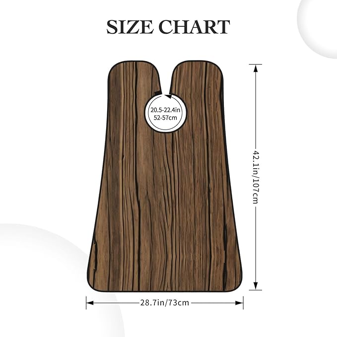 Wood Grain Print Beard Bib Apron For Men, Beard Hair Catcher For Men Shaving Trimming,Beard Cape Cloth, Black