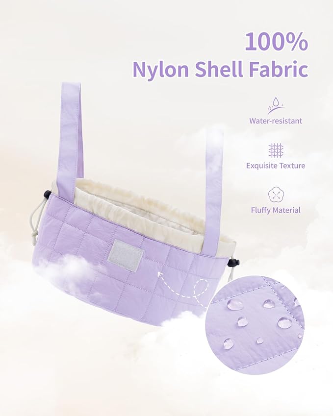 Narwey Quilted Drawstring Makeup Bag, Large Cosmetic Bag Cute Make up Bags Toiletry Bag Travel Bags for Toiletries Organizer for Women Gift for Teen Girls (Purple) (Patent)