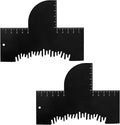2pcs Barber Enhancement Cards with Measurement Indicators, Reusable Hairline & Beard Shaping Tool Color Spray Edge Alignment Tool for Men's Beard & Hair Styling (Black)