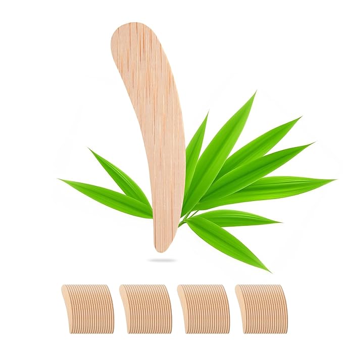 Bamboo Makeup Spatula Set - 80PCS Mini Cosmetic Spatulas Beauty Tools for Creams Mask & Skincare, Facial Massage,Reusable Facial Applicators with Smooth Edges