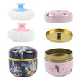 2 Pcs Body Powder Puff and Container Large with Powder Puffs Empty Bath Dusting Powder Box for Women Light Pink & Dark Blue