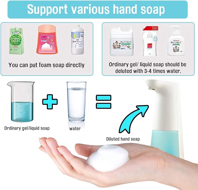 LAOPAO Automatic Hands Free Foaming Soap Dispenser, 240ml Countertop Touchless Soap Pump for Bathroom Kitchen Xmas Gift