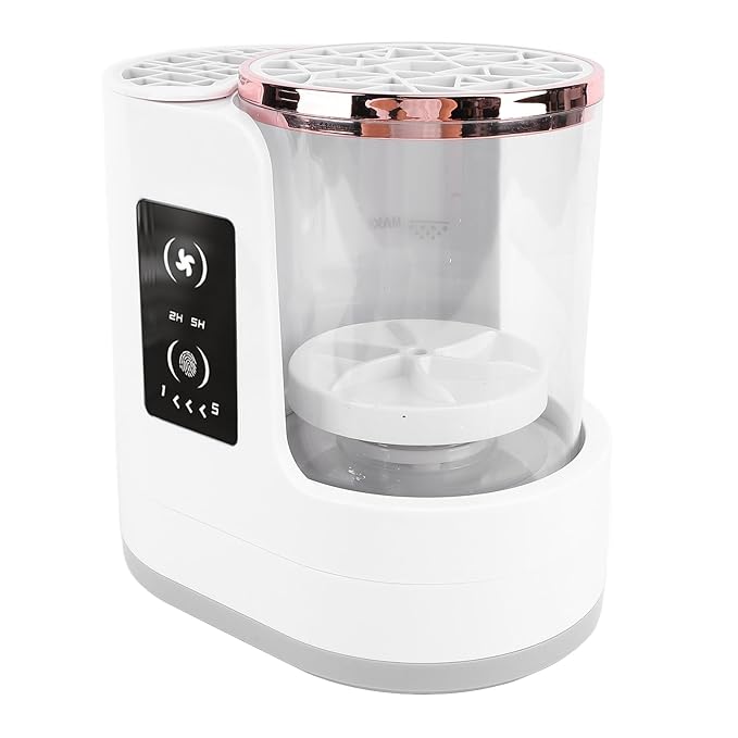 Electric Makeup Brush Cleaner & Dryer Machine, Portable Automatic USB Cosmetic Brushes Cleaner Tool with Smart Touch Controls for All Size Beauty Makeup Brush Set, 6.8 X 6.9 X 4.8in