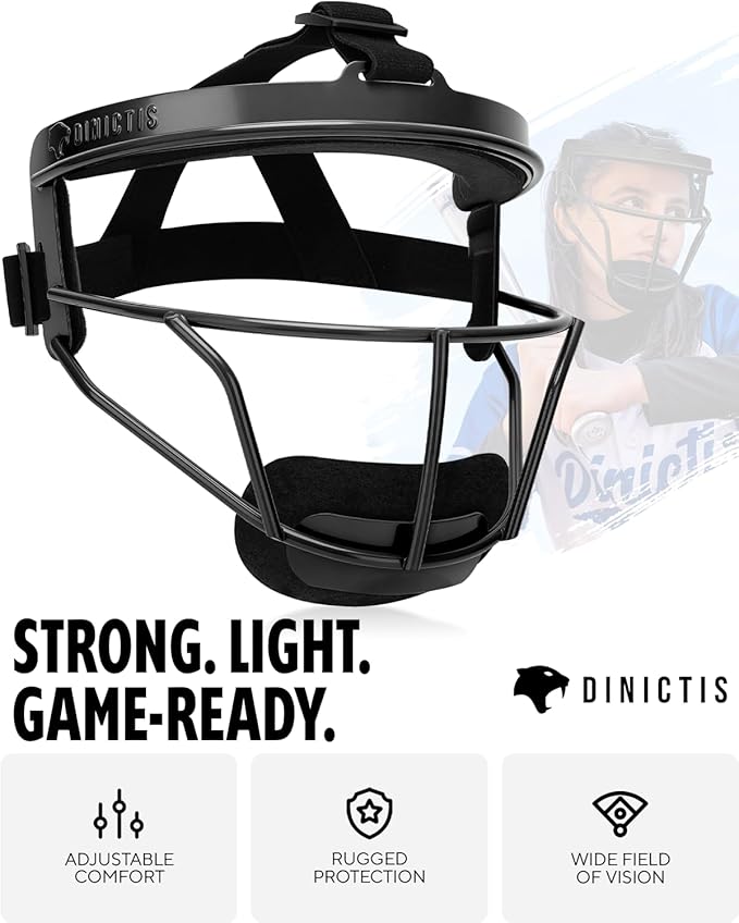 Dinictis Softball Face Mask, Lightweight, Comfortable, with Wide Field Vision, Durable and Safe Face Guards, Premium Protective Softball Fielder's Mask