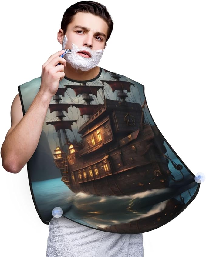 Three Dachshunds Print Beard Bib Shaving Apron, Beard Hair Trimming Cape Gift For Dad