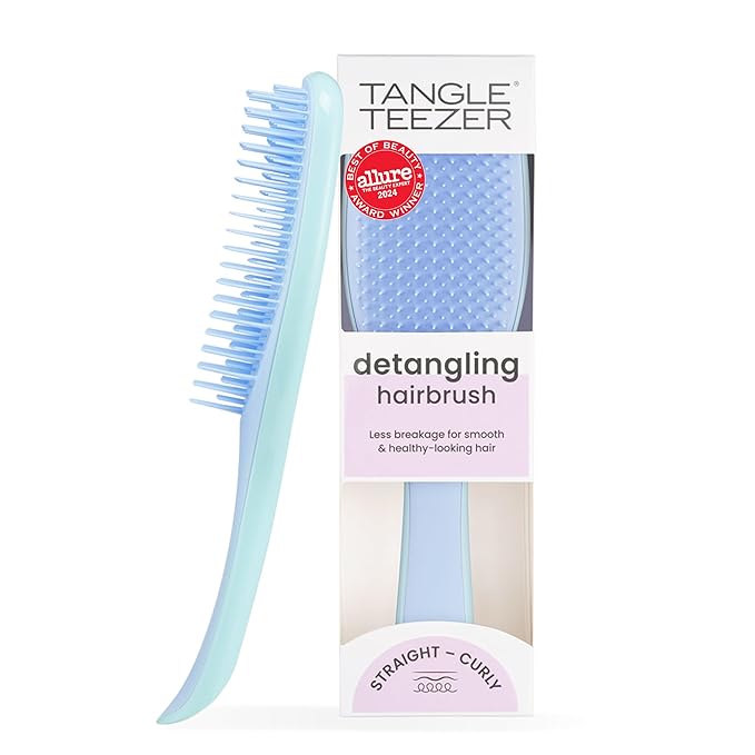 Tangle Teezer Ultimate Detangler Brush for Wet & Dry Hair, Eliminates Knots & Reduces Breakage for Straight to Wavy Hair Types, Denim Blues