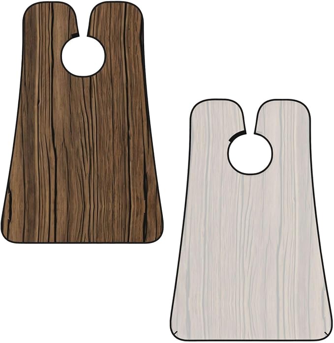 Wood Grain Print Beard Bib Apron For Men, Beard Hair Catcher For Men Shaving Trimming,Beard Cape Cloth, Black