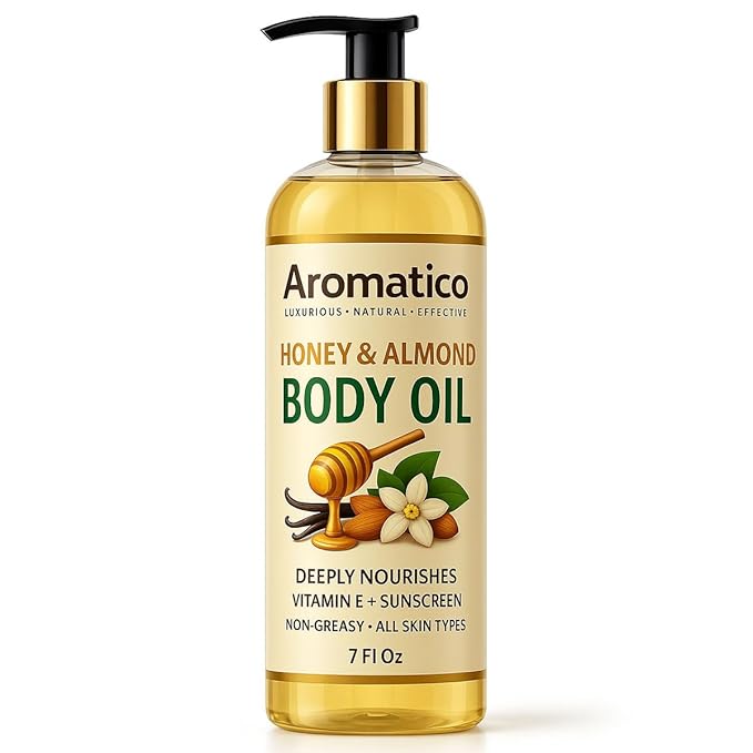 Honey & Almond Body Oil for Women – 7 fl oz | Moisturizing After Shower Body Oil for Daily Use | Cozy & Creamy Fragrance