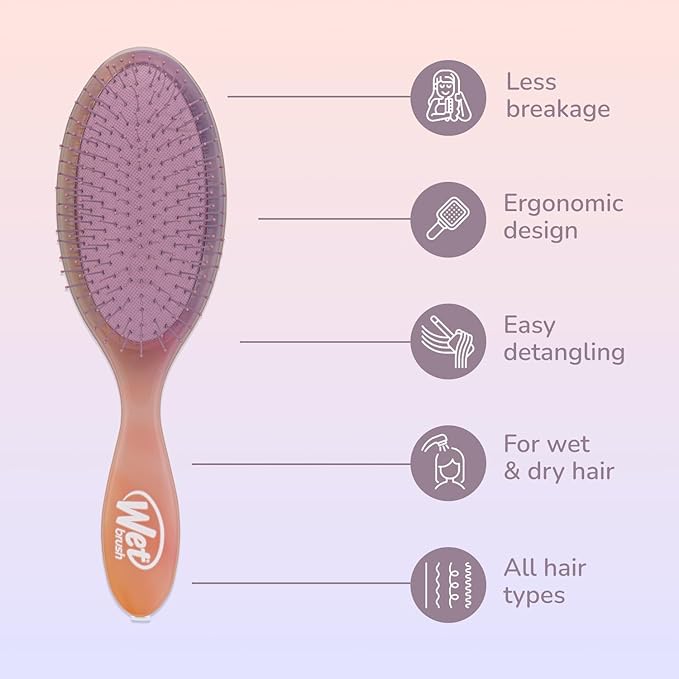 Wet Brush Original Detangler Hair Brush, Pink (Desert Afterglow), Ultra-Soft IntelliFlex Bristles, Detangling Bristles Glide Through Tangles (Wet Dry & Damaged Hair), Women & Men