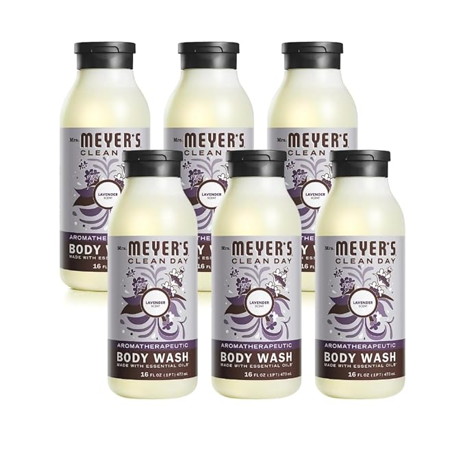 Mrs. MEYER'S CLEAN DAY Body Wash, Lavender 16 Fl Oz (Pack of 6)