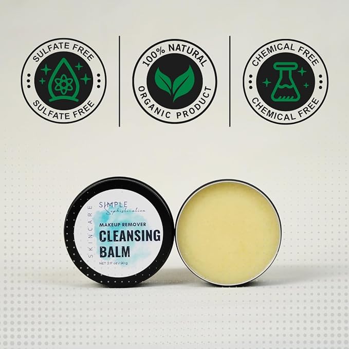 Tallow Cleansing Balm - With Grass-fed Beef Tallow, Papaya Enzyme | Waterproof Makeup Remover Balm | Natural Face Cleanser Oil | Sulphate Free | for sensitive skin, MADE IN USA - 3.17 oz/ 90 g
