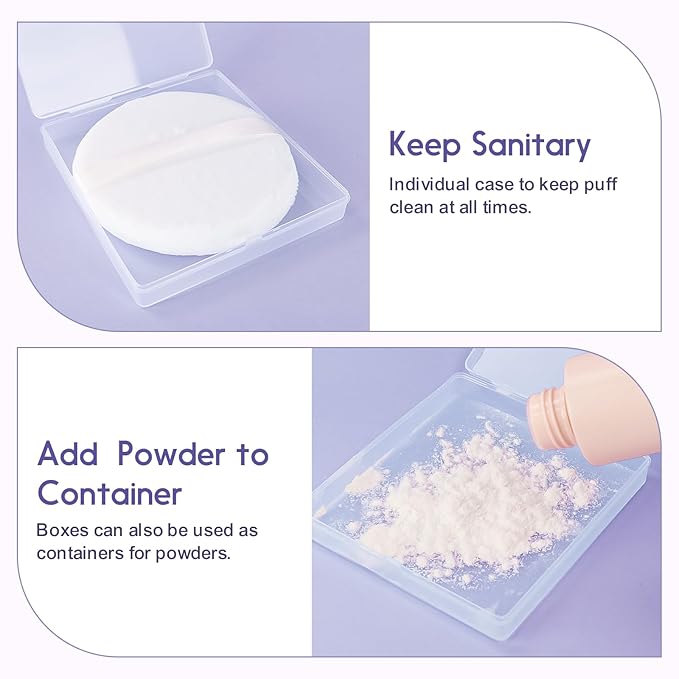 WSYUB Powder Puff, 4.33’’ Powder Puff for Body Powder,Large Body Powder Puff,Body Powder Puff and Container