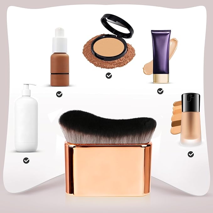 UNIMEIX Self Tanner Brush Sunscreen Body Makeup Brush Kabuki Blend Applicator Spray Tan Blending Beauty Brush for Body Coverage Perfector(Gold)