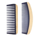 2PCS Natural Handmade Bamboo Hair Combs for Women Men, Anti-Static for All Hairstyles & Beard