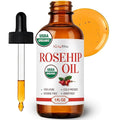 BodyJ4You Rosehip Oil for Face - 100% Pure Natural USDA Organic Cold Pressed - Hydrating Skin Hair Nails Anti-Aging Wrinkle Scar Treatment Gua Sha - Non-GMO Undiluted Carrier - Glass Bottle 1 Fl Oz
