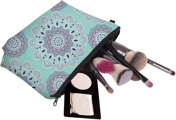 Deanfun Cosmetic Bag for Women, Mandala Flowers Waterproof Makeup Bags Roomy Toiletry Pouch Travel Accessories Gifts (51456)