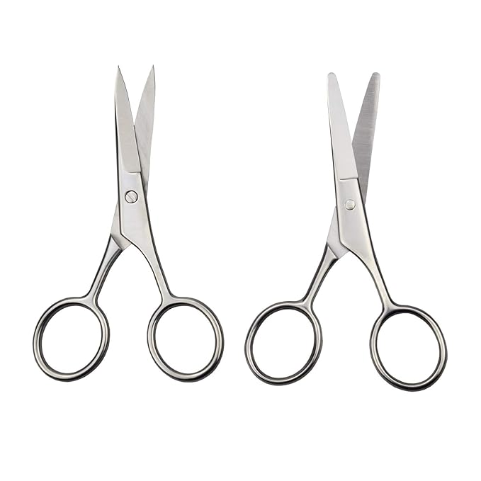 4-Piece Beard Scissors Set, Grooming Scissors, Mustache & Beard Combs, Storage Bag