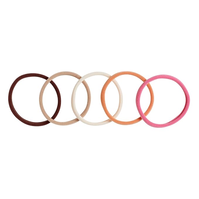 Goody Ouchless Seamless Hair Elastics, 10 Ct,Warm Tones, Damage-Free Gentle Hold Ties, No Snag or Pull, For All Occasions, Chic Styling Accessories for Women & Men, All Hair Types
