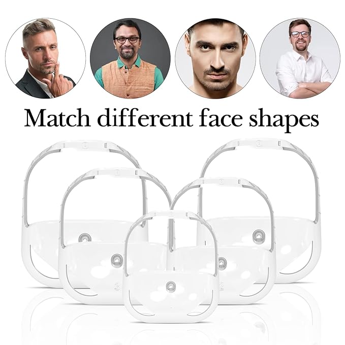 Linkidea Beard Styling Tool with Comb, Beard Guide for Men, Transparent Moustache and Side Legs for Jaw Line Cheek Neck Symmetrical Line