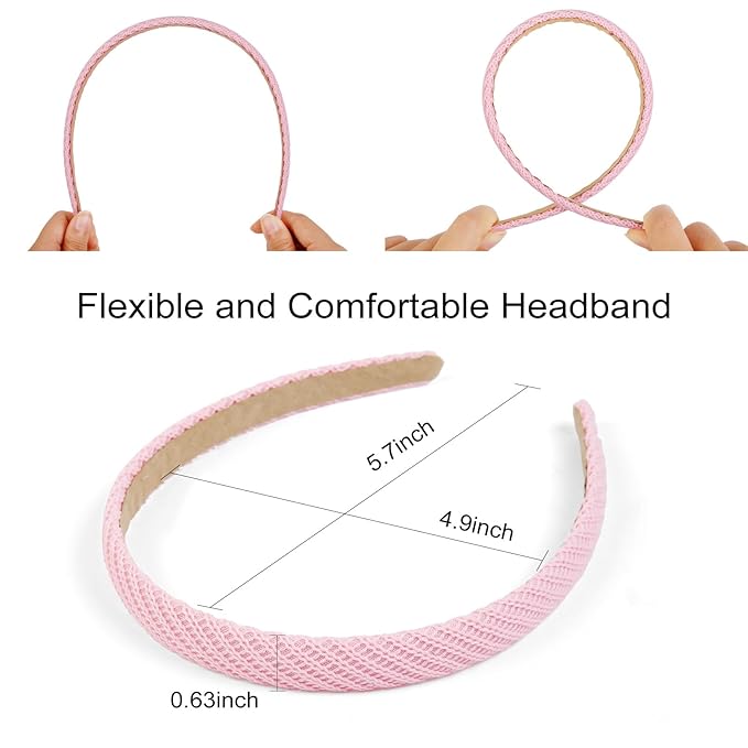 Headbands for Women Non Slip Thin Knitted Hairbands Trendy Headband for Women's Hair Cute Solid Colors Fashion Hair Accessories 4 PCS