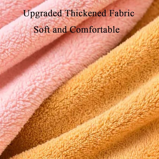 Microfiber Hair Towel Wrap for Women, 2Pcs Hair Towel Cap.Soft Absorbent Turban Hair Towel for Long and Wet Hair(Orange & Red)