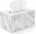 Tissue Box Cover Rectangle - Tissue Box Holder Rectangular - Compatible with Kleenex - Acrylic Marble Bathroom Accessories Decor