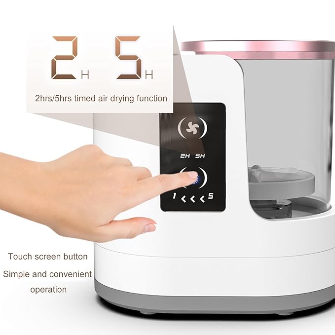 Makeup Brush Cleaner 5-minute Quick Cleaning LCD Touch Control, 2-hour 5-hour Drying Time, Reverse Power Cleaning, Electric Cleaning Machine for Makeup Brushes (HZ-006)