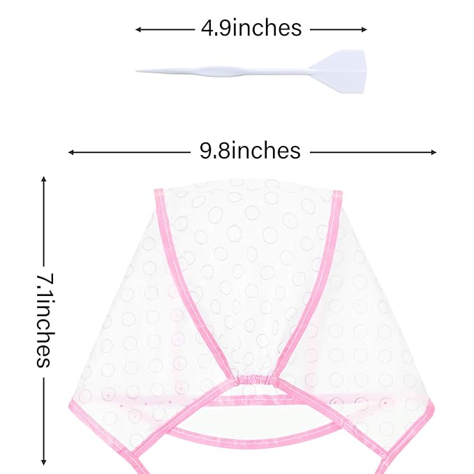 6 Pieces Highlighting Cap Hair Frosting Cap Highlight for Dye Color with Plastic Hooks Hair Coloring Salon Hairdressing Tool Kit Supplies(Pink)