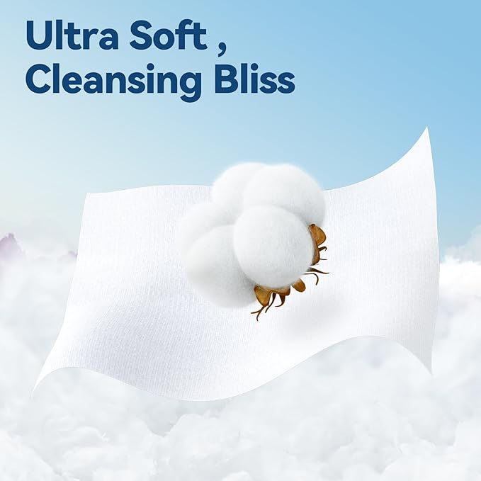 Winner Face Towels Soft Pack, 100% USDA Biobased Facial Towels, Unscented Cotton Tissues for Sensitive Skin, OEKO-TEX Certified Face Towelettes Disposable, Makeup Remover Dry Wipes, 100 Ct, 1 Pack