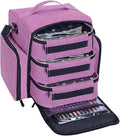 Nail Polish Organizer Storage Box, Holds 90 Bottles of Nail Polish, Portable Travel Case with 3 Separate Storage Bags, Can Be Used for Nail Art Supplies, Manicurists, etc Purple