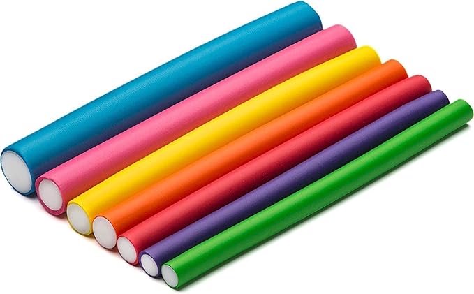 Salon Heatless Flexible Hair Rollers Curlers 42-pack 7" Soft Foam Flexi Twist Curling Rods for Short Long Hair