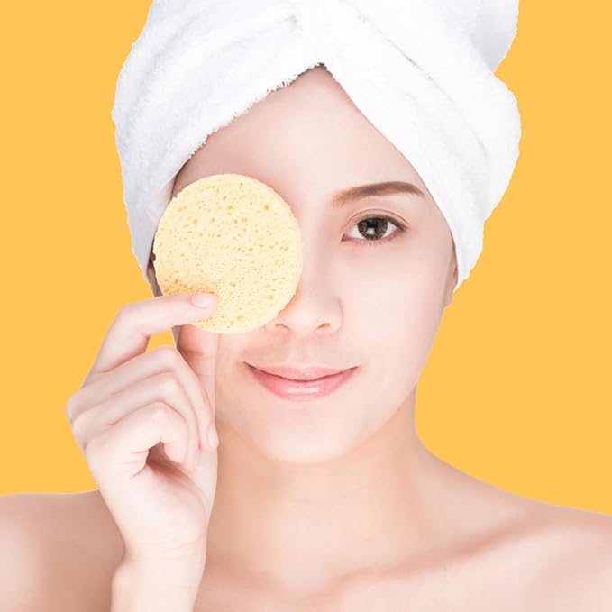 120 Count Compressed Facial Sponges, Face Cleansing Sponge for Estheticians Compress Exfoliating Spa Wash Round Makeup Removal Pads for Women
