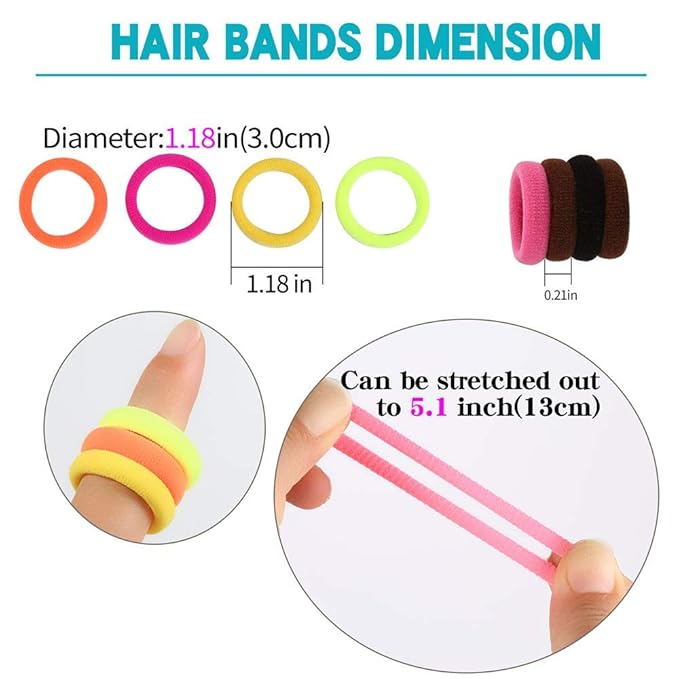 120 Pcs Baby Hair Ties, Cotton Toddler Hair Ties for Girls and Kids, Multicolor Small Seamless Hair Bands Elastic Ponytail Holders(15 Colors)