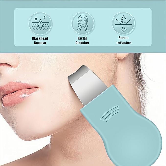 Blackhead Remover & Pimple Extractor Kit Dual-Ended Skin-Friendly Design for Sensitive Skin Professional Pore Cleanse & Acne Home Facial Care Tools with Stainless Steel Scraper (Blue-with Needle)