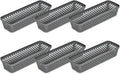 Glad Plastic Storage Basket Set - Multipurpose Drawer Trays, Kitchen Pantry Containers, and Bathroom Bins - 6 Pack Narrow Organizers, Grey