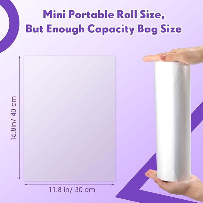 600 Pcs/ 2 Roll Sanitary Napkin Receptacle Liner, Sanitary Napkin Disposal Bags Feminine Hygiene Disposal Bags Women Personal Supplies for Tampon Bathroom, 11.81 x 15.63 Inch