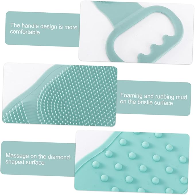Body Scrubber Bath Back Strap Shower Brush with Hooks Easy Clean Bath Massage Scrubber for All Skin Types for Men Women Daily Deep Cleaning Tool