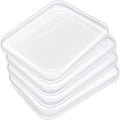 Hoolerry 4 Pcs Hard Clear Zipper Case Makeup Bags Plastic Zipper Pouch Transparent Storage Box Containers for Cosmetics, Snacks, Building Blocks, Puzzles(Clear,13.8 x 11.8 x 2 in,White)
