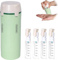 4 in 1 Travel Dispenser, 4 Pack 30ML Travel Bottles for Toiletries, Leak Proof Travel Size Containers, Portable for Shampoo Lotion Conditioner Cream, Green
