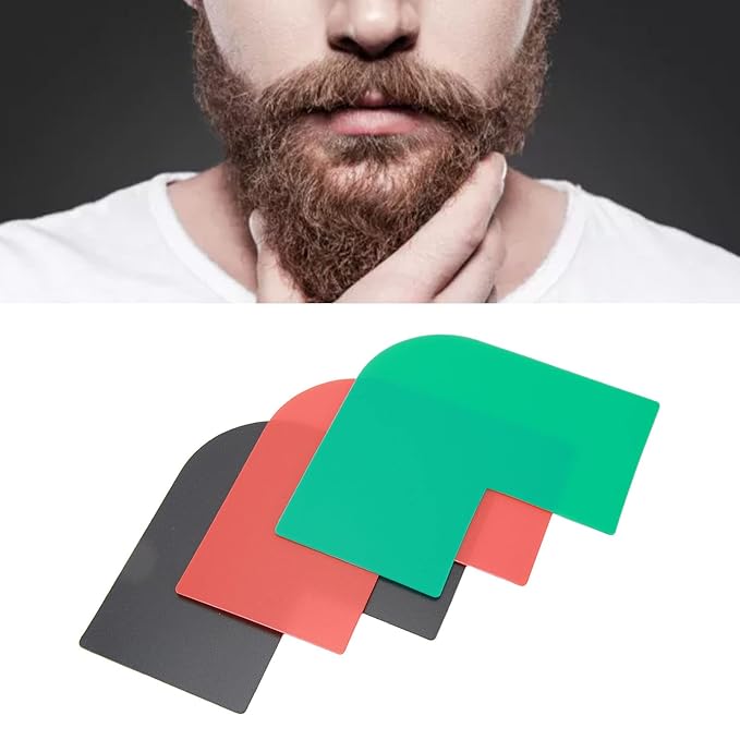 3pcs Beard Shaping Tool Templatefor Men Mustache Sideburns Template Styling Tool for Jaw Cheek Neck Line