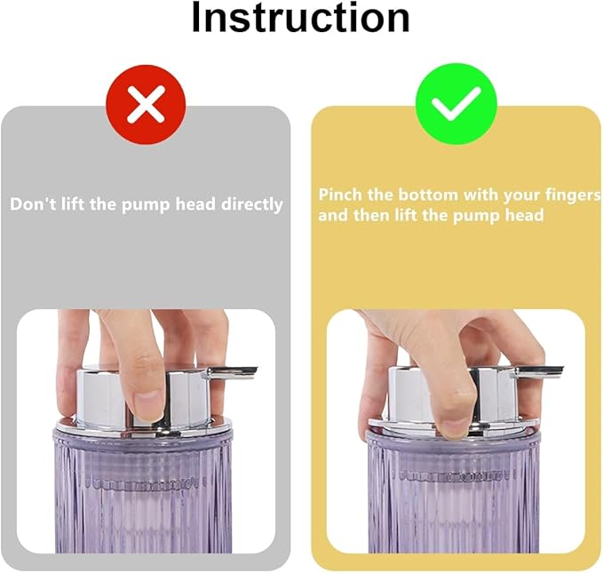 Foaming Soap Dispenser, 12 Oz Purple Glass Foam Hand Soap Dispenser, Refillable Glass Foam Pump Bottle Container Decorative Slim Ribbed Bottle for Bathroom and Kitchen