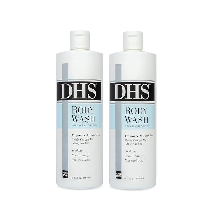Person & Covey, Inc. DHS Moisturizing Body Wash - Gentle & Effective Body Wash Sensitive Skin, for Everyday Use - Unscented, Moisturizing for Men & Women, and Eczema Prone Skin - 2 Pack, 16 Oz.