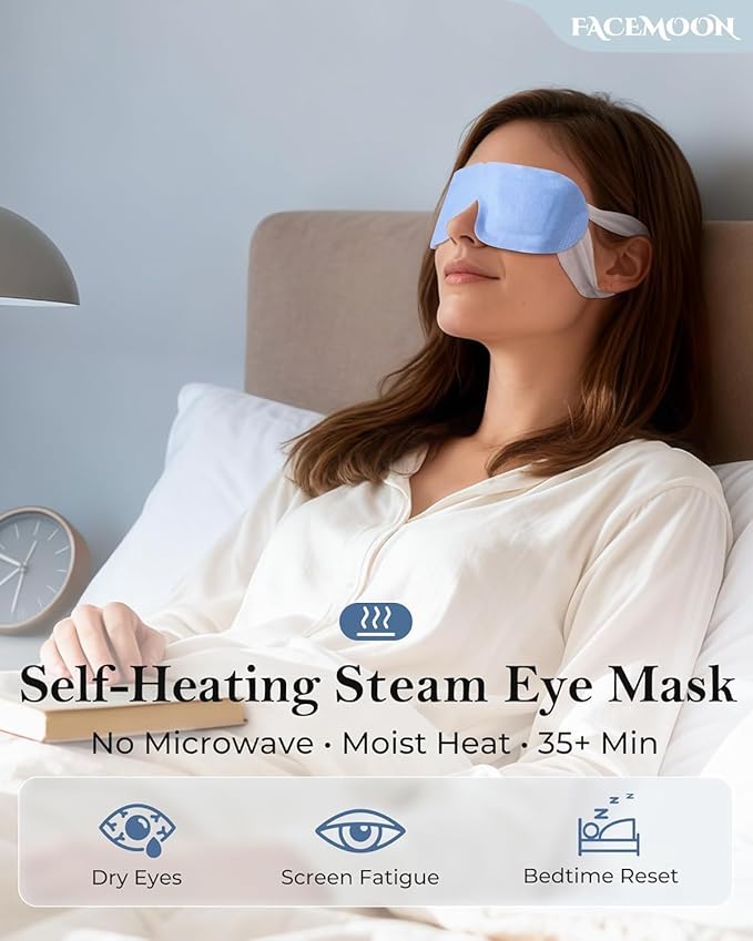 Self Heating Steam Eye Mask: Warm Eye Compress for Dry Eyes, Stye Eye Treatment - 10 Packs Disposable Moist Heated Sleep Mask for Tired Eyes & Headache Relief - Ideal for Travel & Spa Gift(Unscented)
