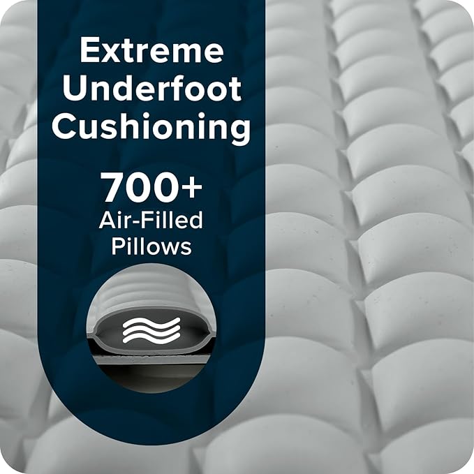 SlipX Solutions Pillow Top Cushioned Bath Mat, Non Slip Comfort Underfoot, 700 Air-Filled Pillows, Soft Shower Mat, Strong Suction Cups, Gray