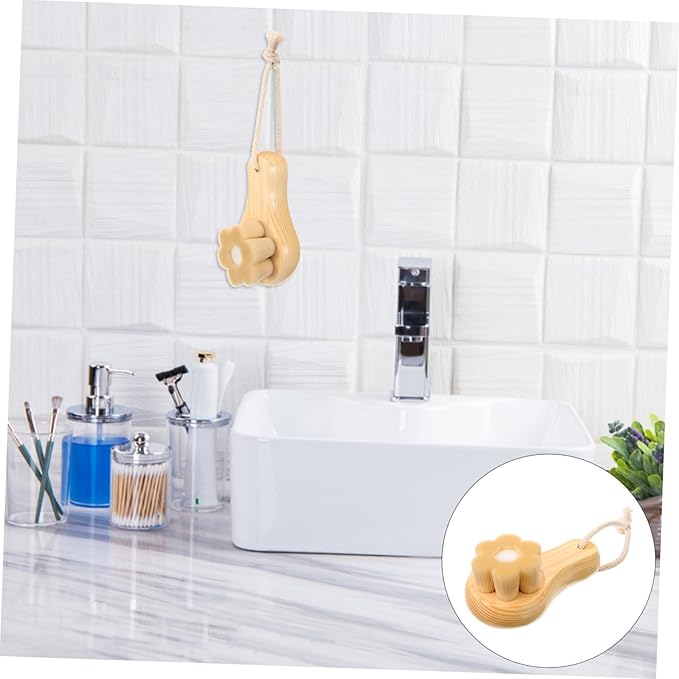 Face Cleansing Brush with Soft Bristles for Deep Pore Cleansing Manual Exfoliating Tool for All Skin Types Wooden Handle for Comfortable Use