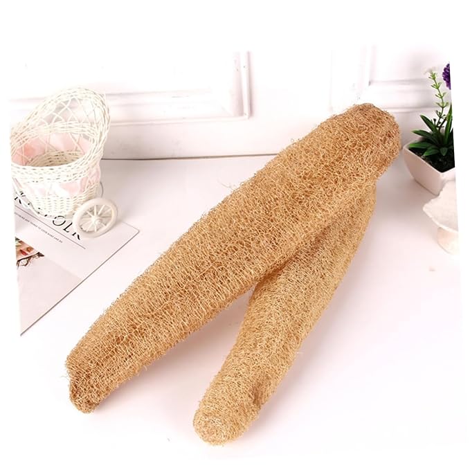 minkissy 2pcs Back Scrubber Exfoliating Band Natural Loofah Back Washer for Shower and Bath Soft Comfortable Material for Cleaning Skin and Pores Bathing Accessory for Family